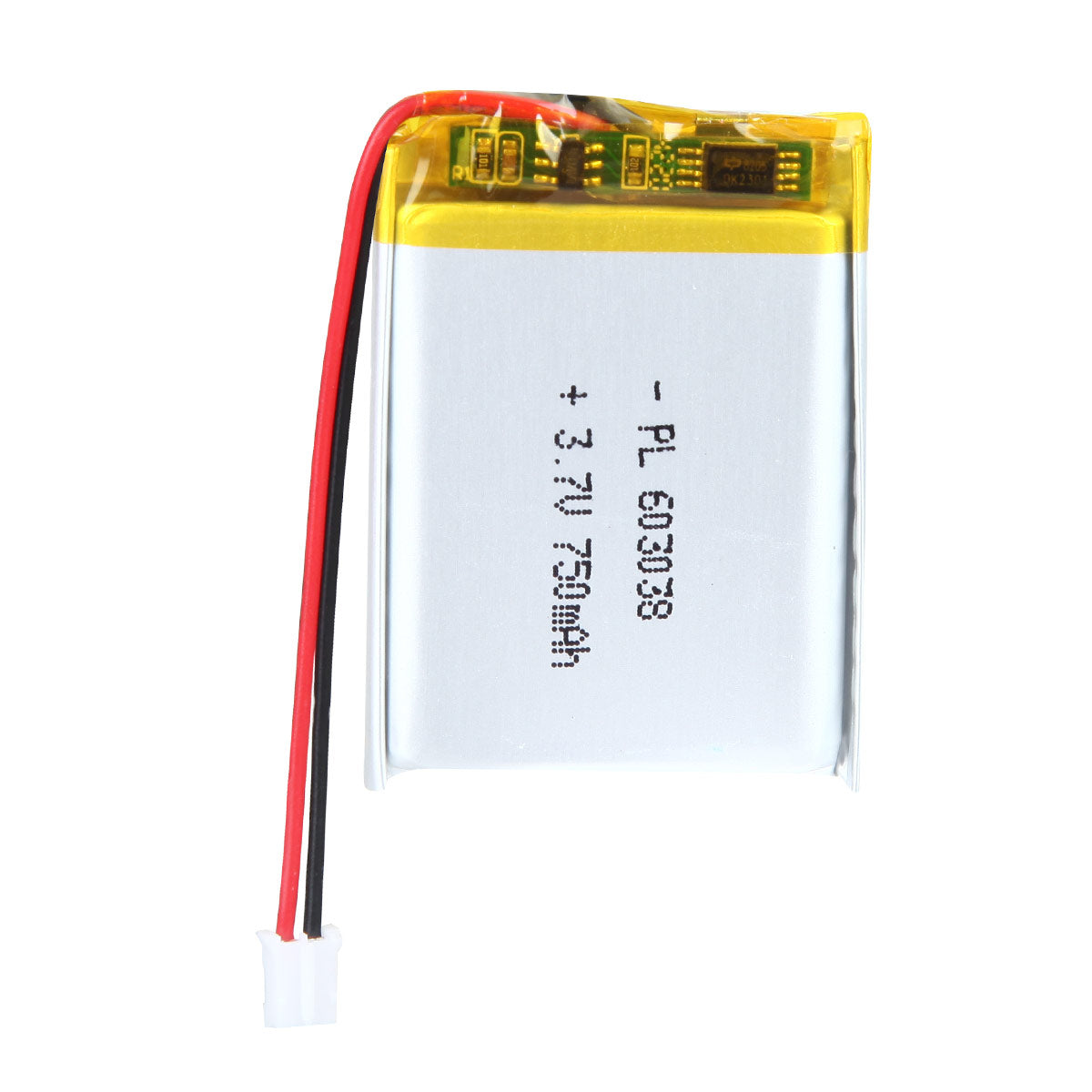 YDL 3.7V 750mAh 603038 Rechargeable Lithium Polymer Battery Length 40mm
