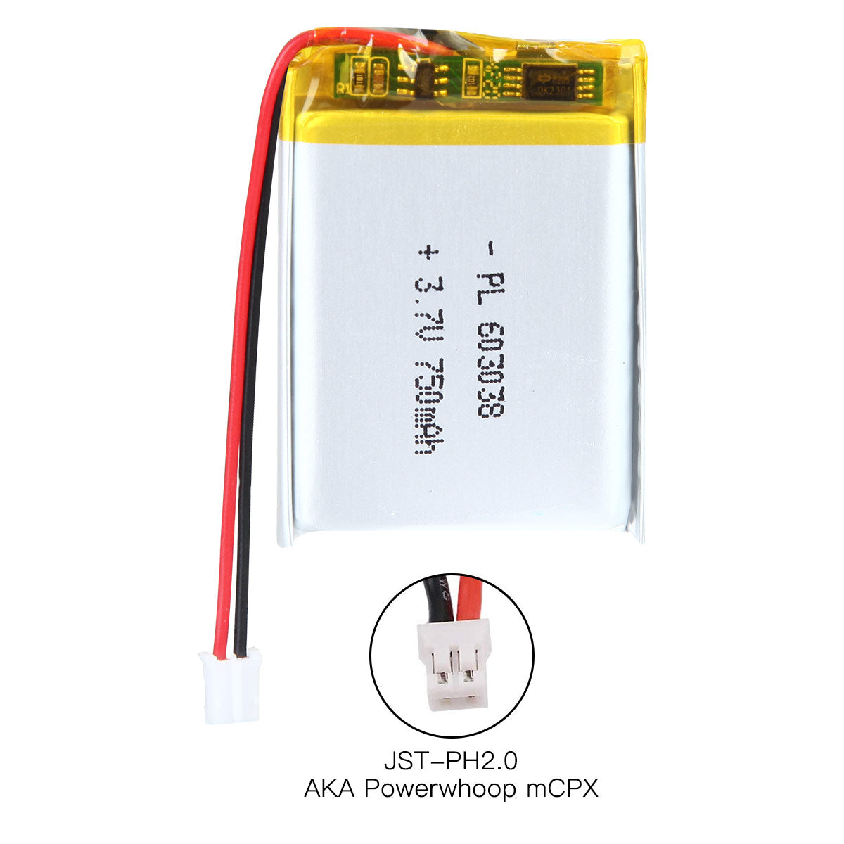 YDL 3.7V 750mAh 603038 충전식 폴리머 리튬 이온 배터리 길이 40mm