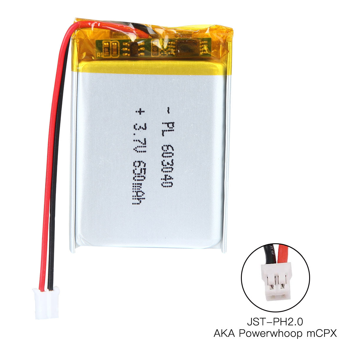 3.7V 650mAh 603040 충전식 폴리머 리튬 이온 배터리 길이 42mm