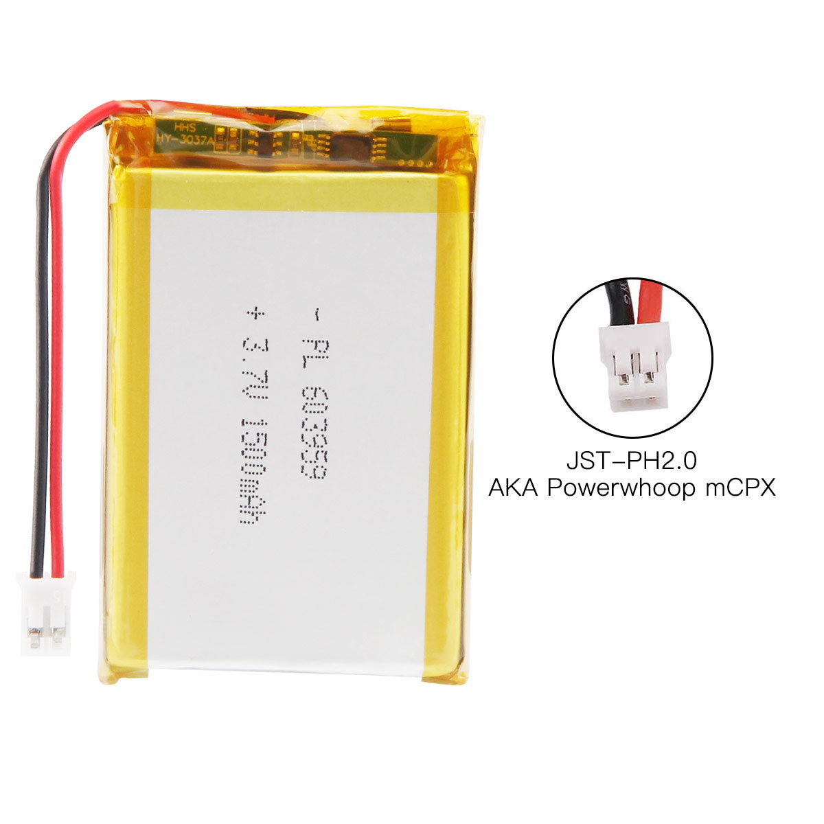 3.7V 1500mAh 603959 充電式リチウム ポリマー電池長さ 61mm
