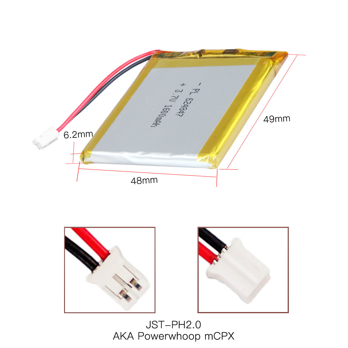 YDL 3.7V 1600mAh 624847 充電式リチウムポリマー電池