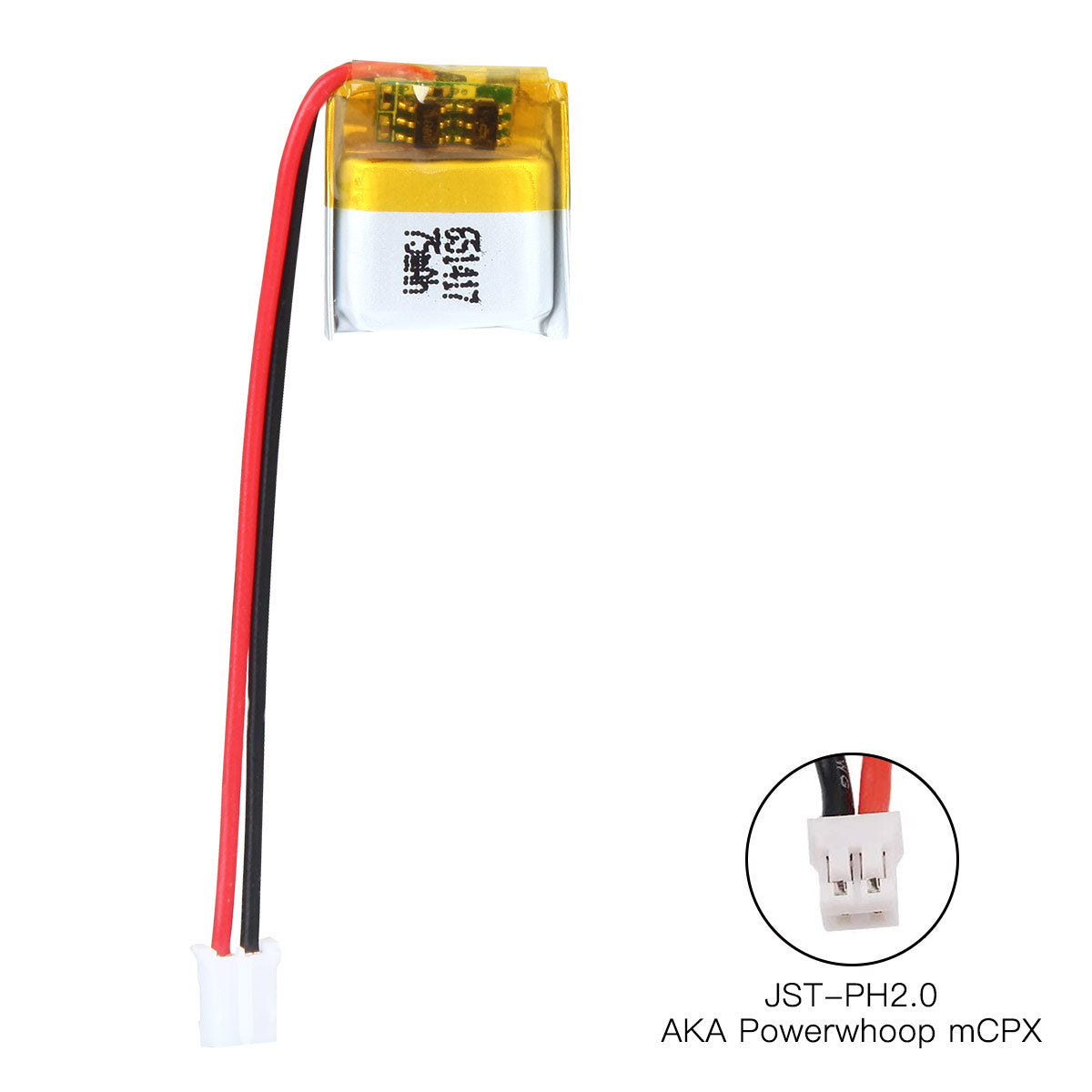 YDL 3.7V 75mAh 651417 충전식 리튬 폴리머 배터리 길이 19mm