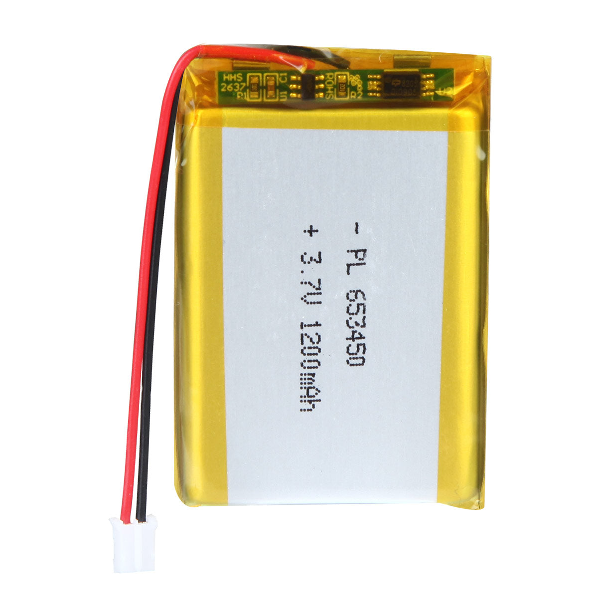 YDL 3.7V 1200mAh 653450 충전식 폴리머 리튬 이온 배터리 길이 52mm