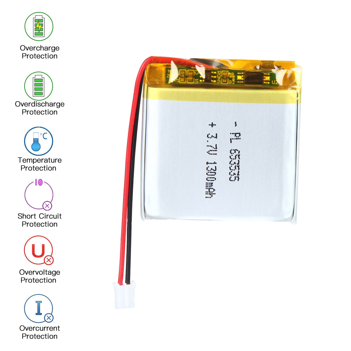 YDL 3.7V 710mAh 653535 充電式リチウムポリマー電池