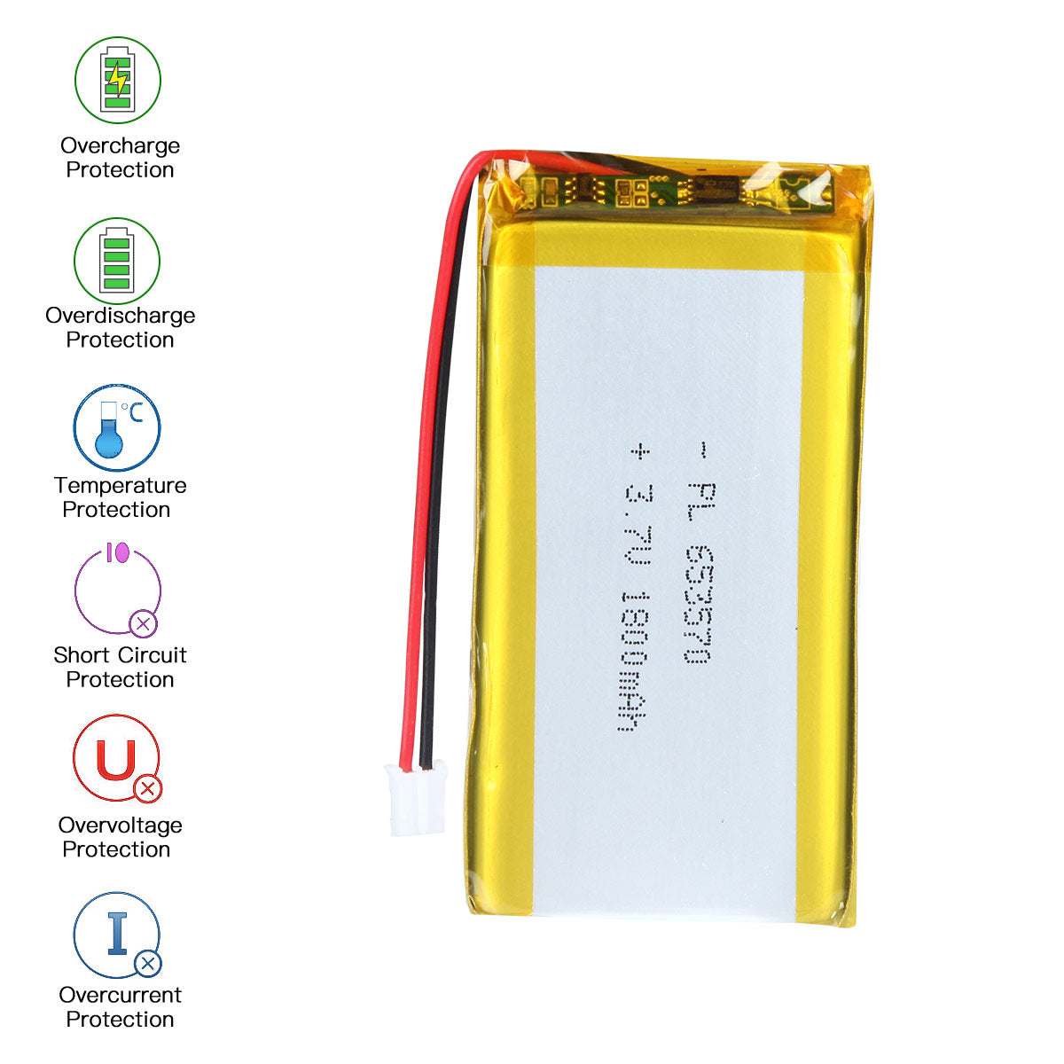 YDL 3.7V 1800mAh 653570 充電式