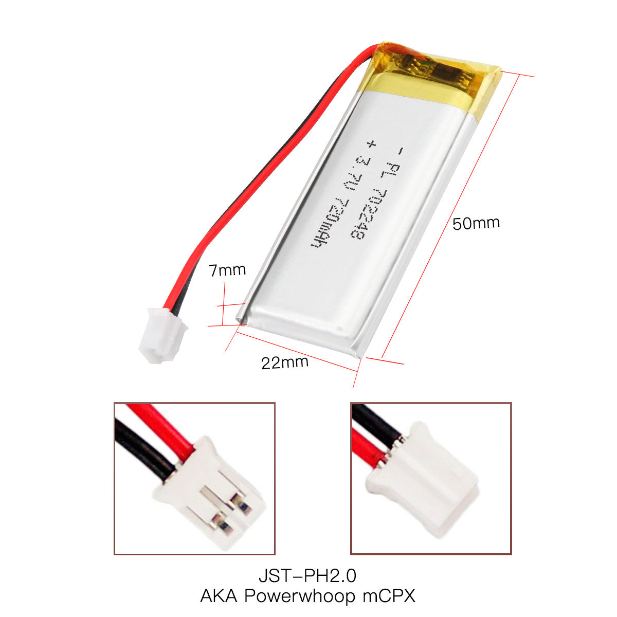 Batería recargable de iones de polímero de litio de YDL 3,7 V 720 mAh 702248 batería de polímero de litio