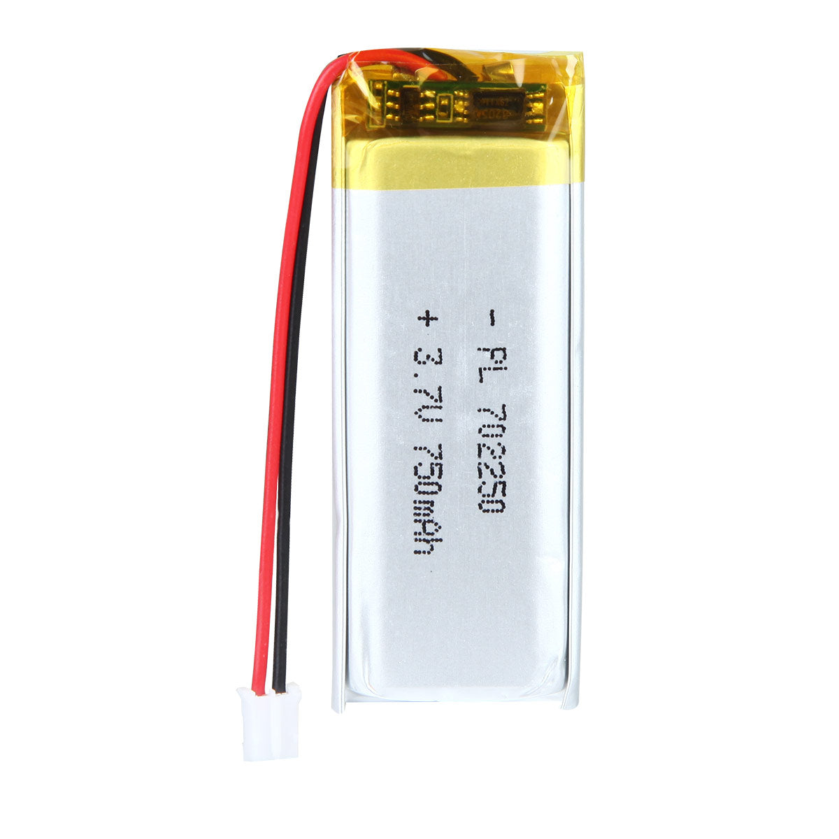 YDL 3.7V 750mAh 702250 Rechargeable Lipo Battery with JST Connector - YDL Battery