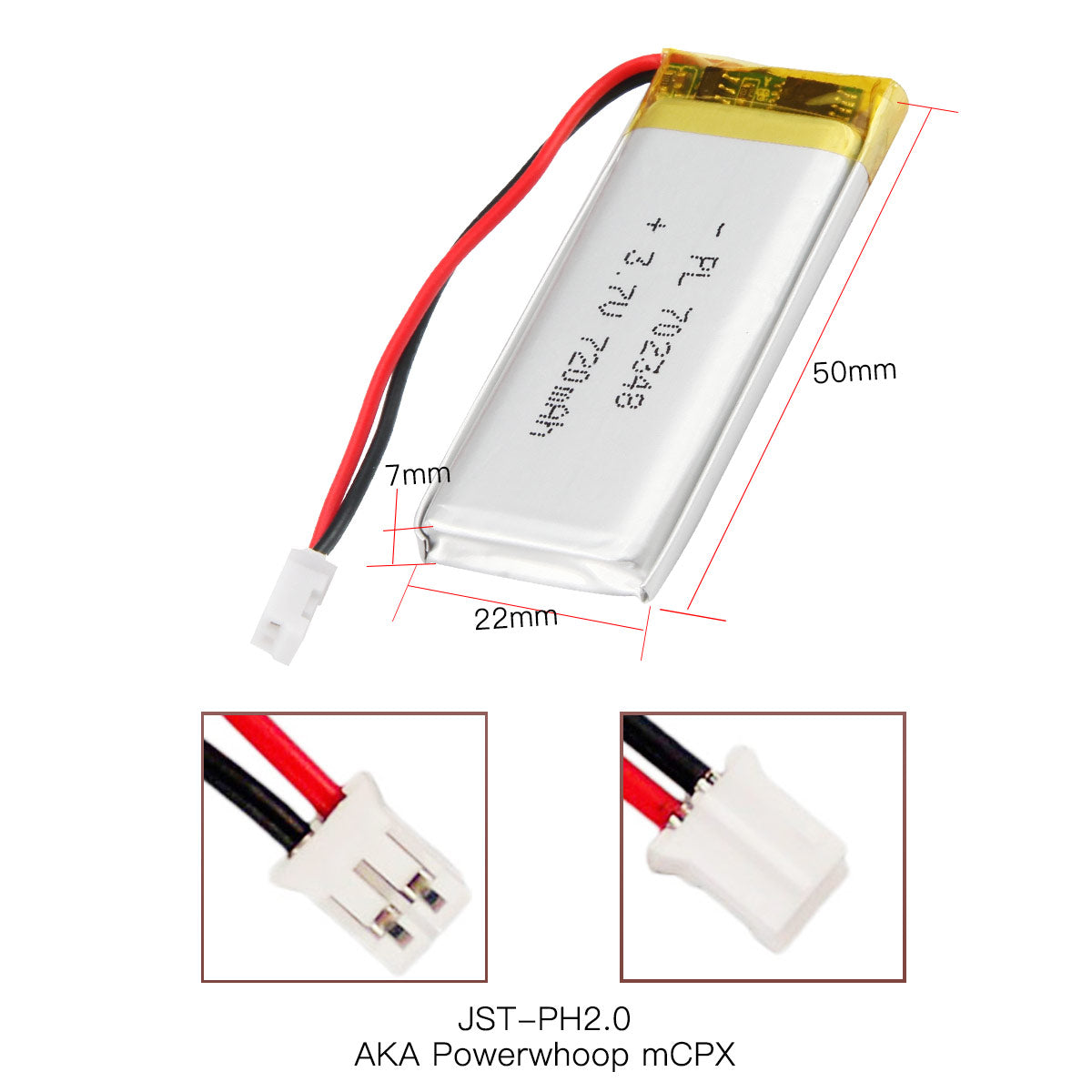 YDL 3.7V 720mAh 702348 充電式リチウムポリマー電池