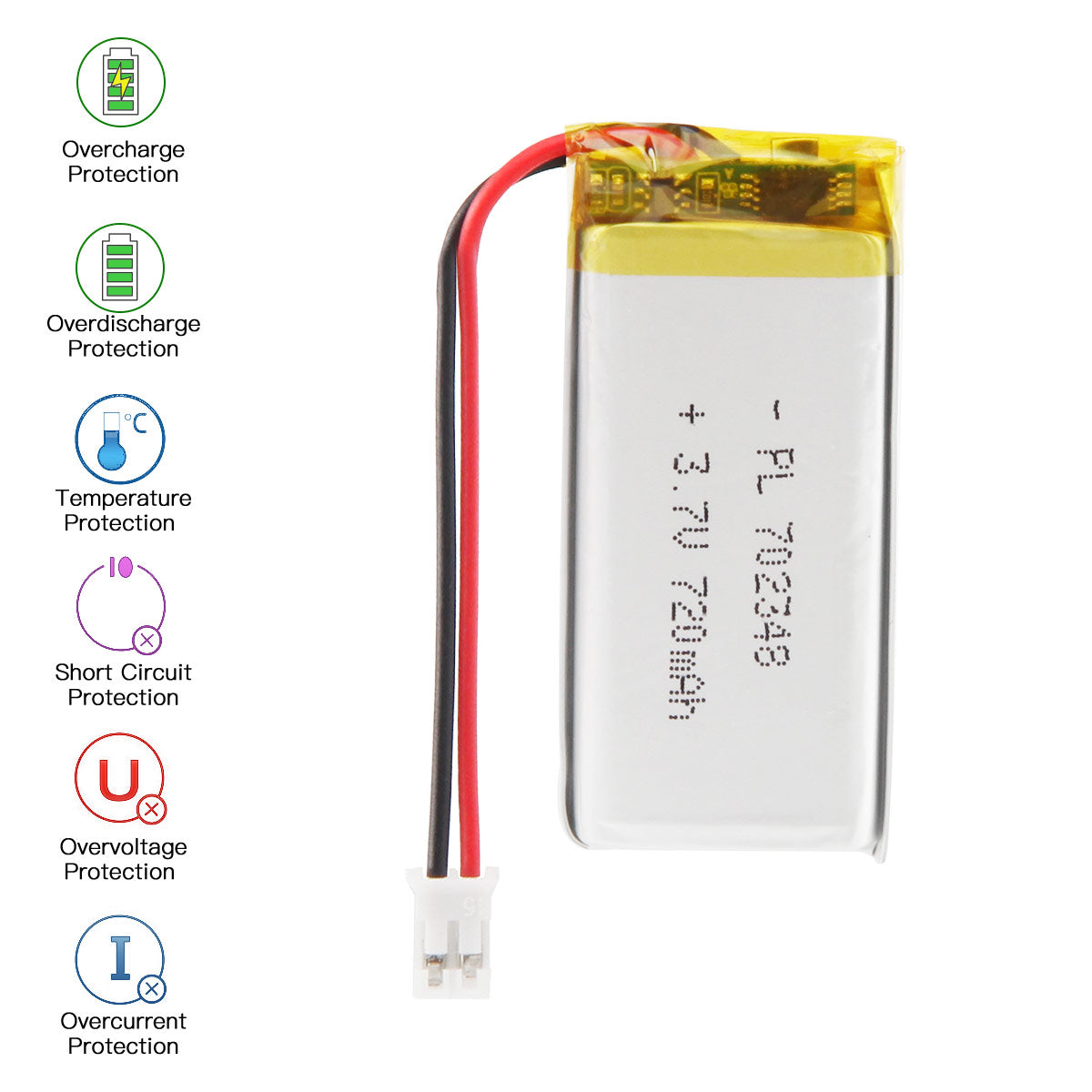 YDL 3.7V 720mAh 702348 充電式リチウムポリマー電池
