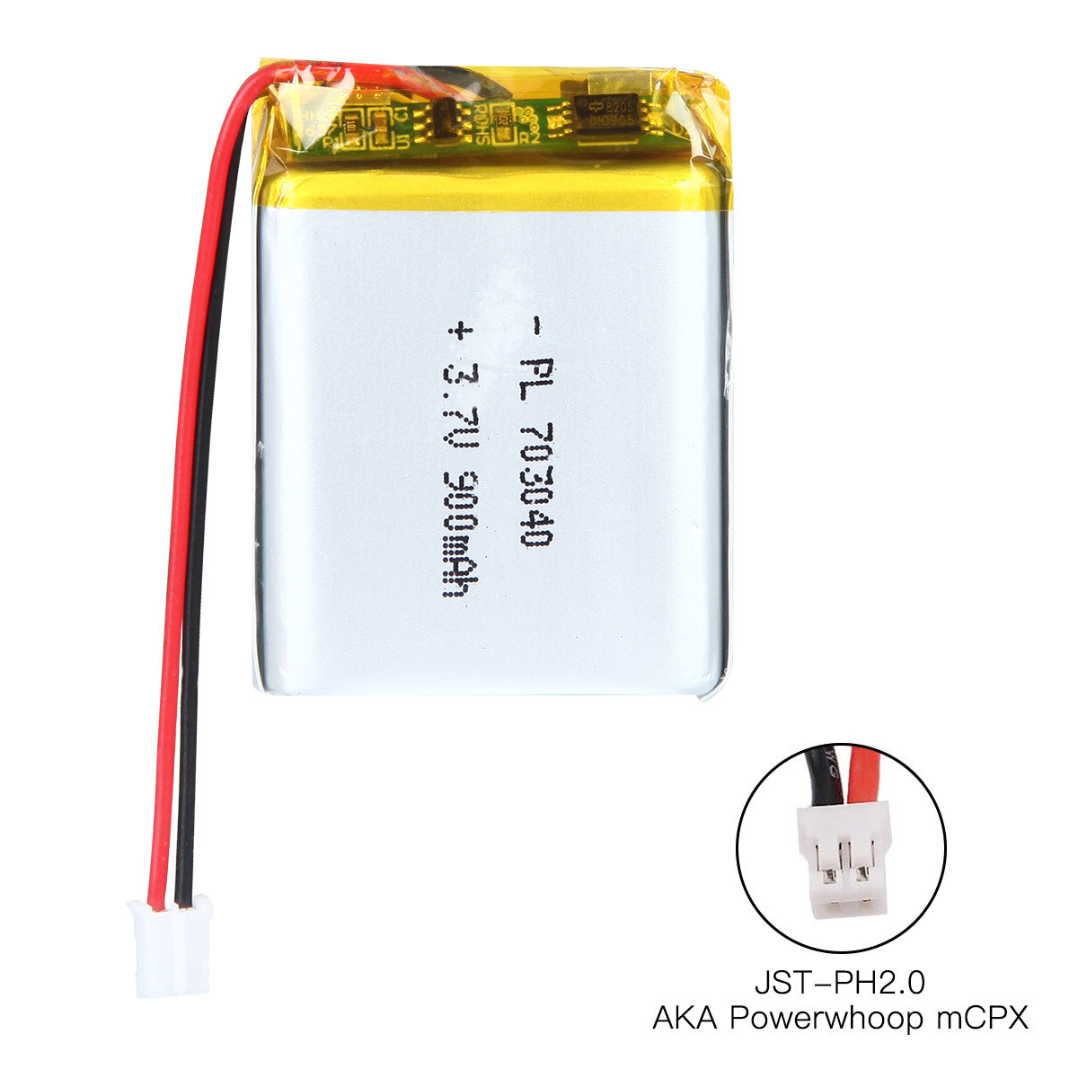 YDL 3.7V 900mAh 703040 充電式リチウムポリマー電池 長さ 42mm