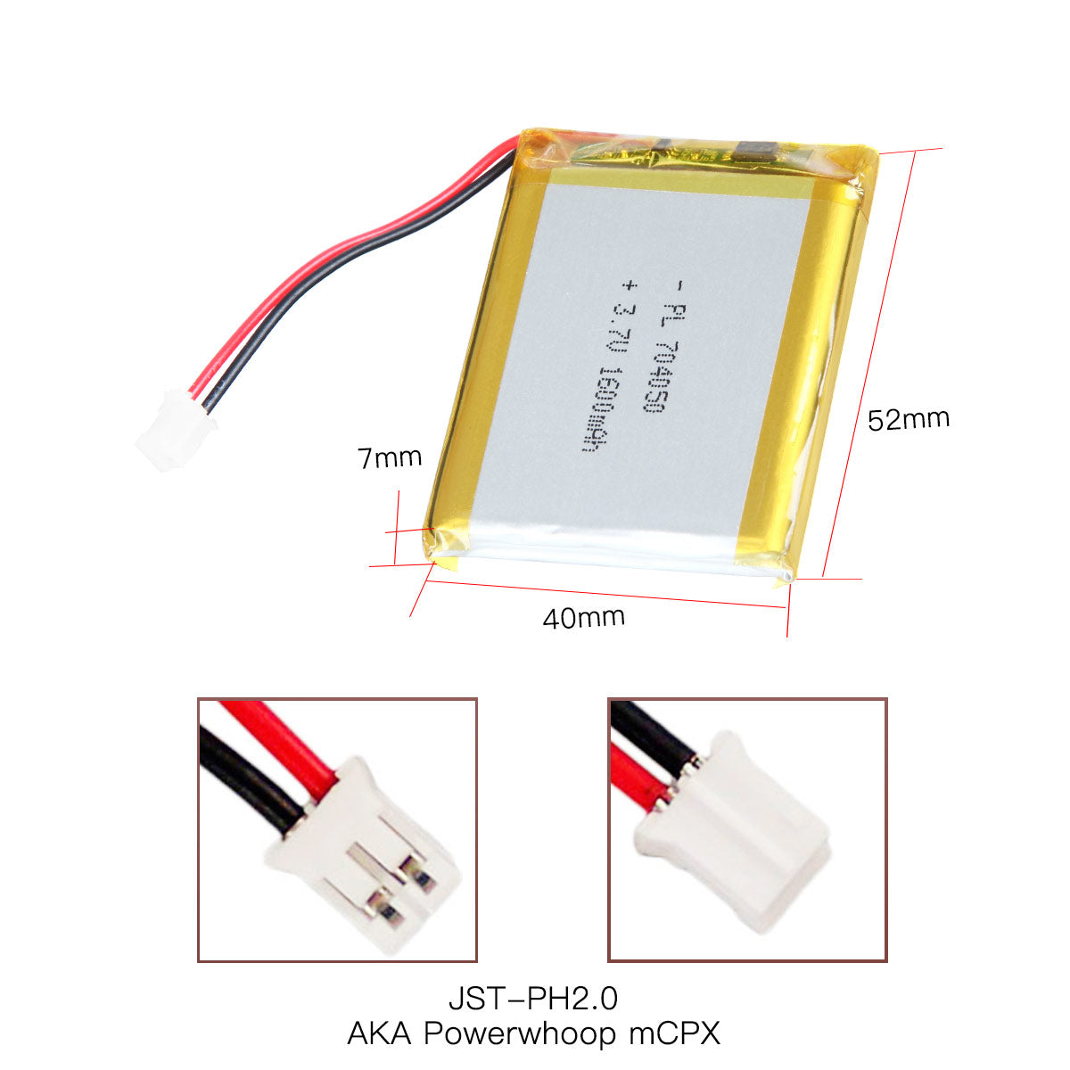 YDL 3.7V 1600mAh 704050 充電式リチウムポリマー電池