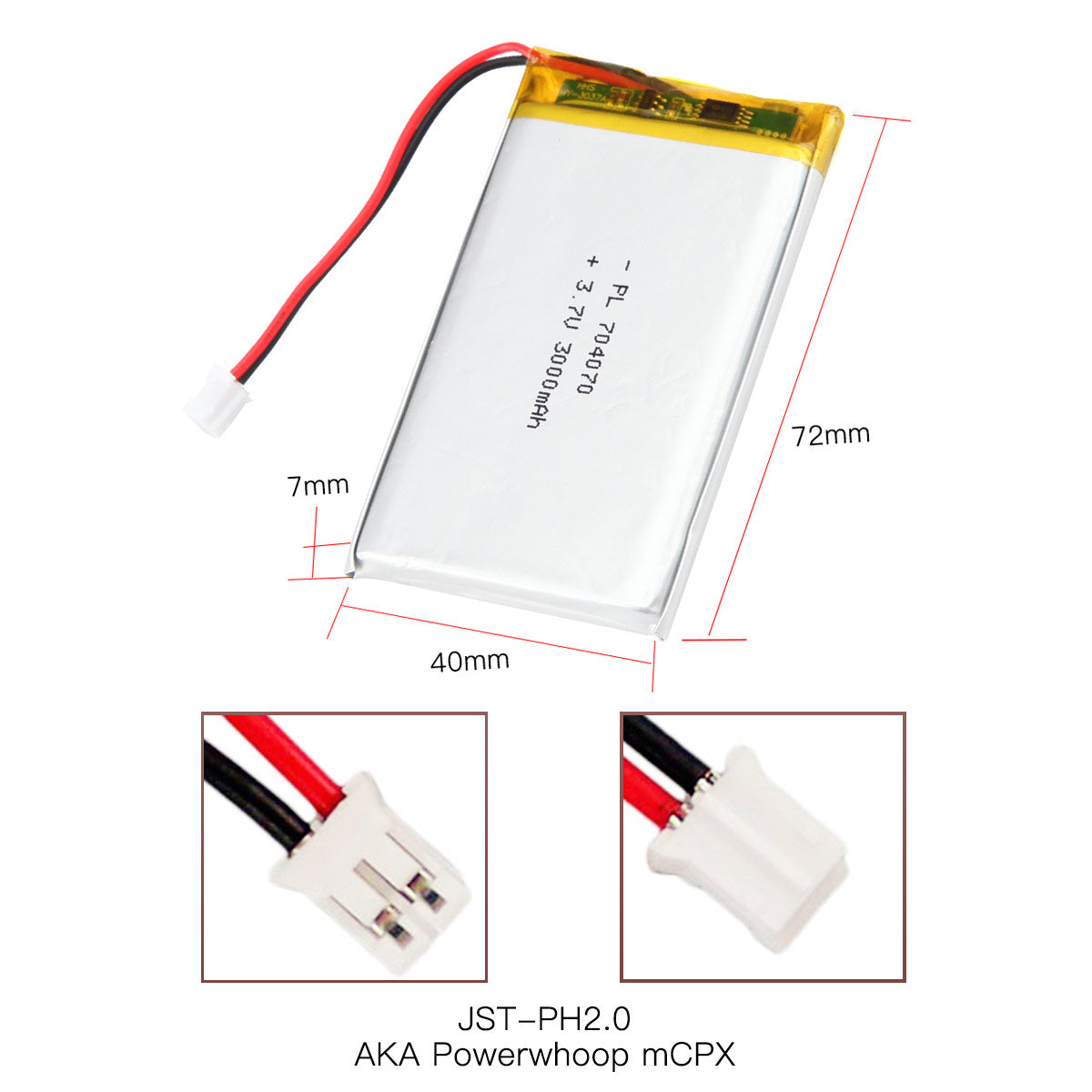 YDL 3.7V 2800mAh 704070/804070 충전식 리튬 폴리머 배터리