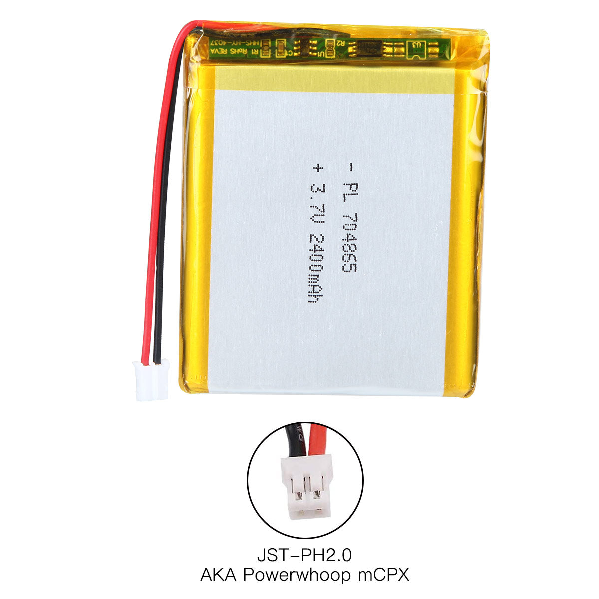 YDL 3.7V 2400mAh 704865 충전식 리튬 폴리머 배터리 길이 67mm