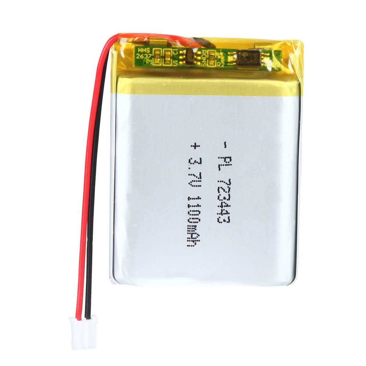 YDL 3.7V 1100mAh 723443 充電式リチウムポリマー電池 長さ 45mm
