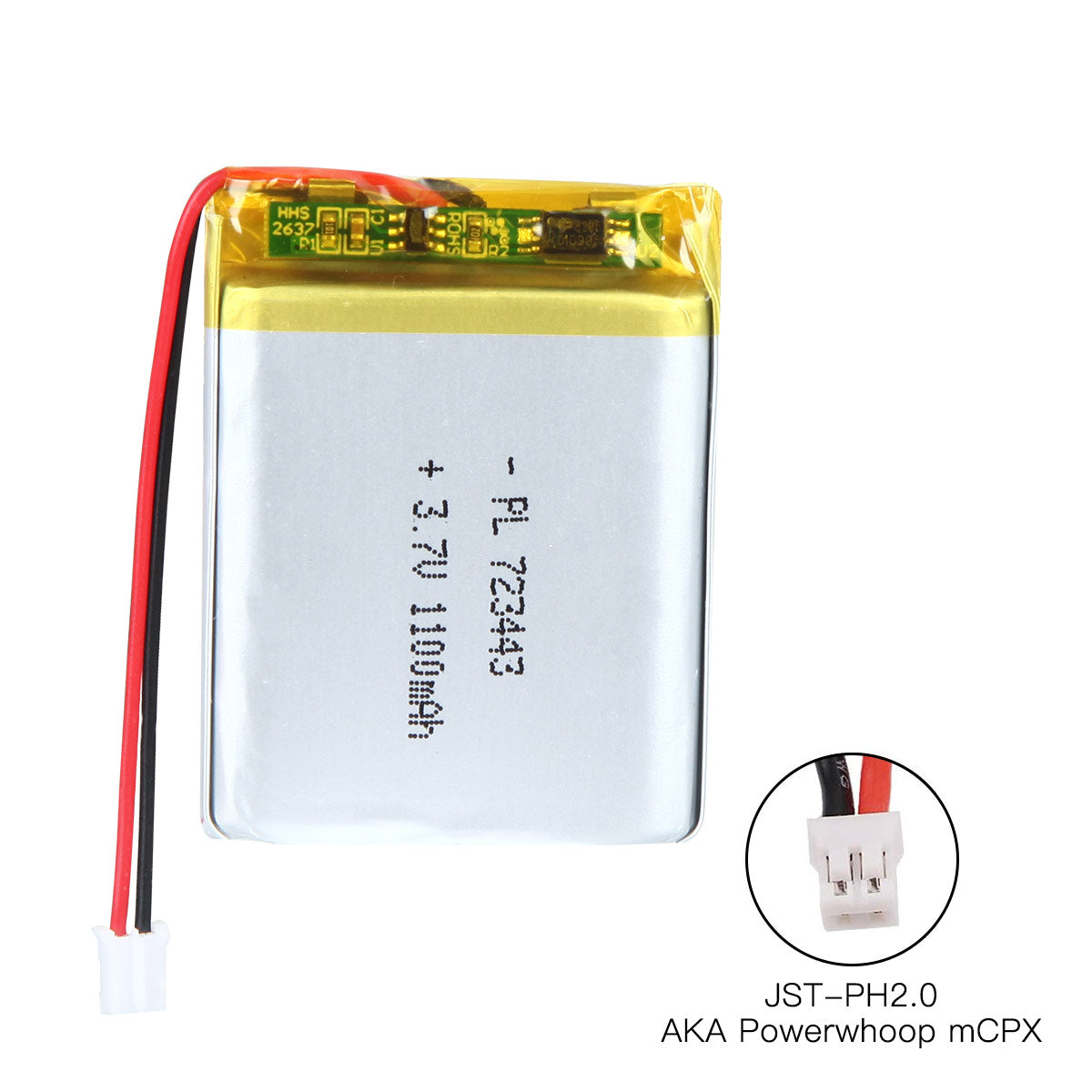 YDL 3.7V 1100mAh 723443 充電式リチウムポリマー電池 長さ 45mm