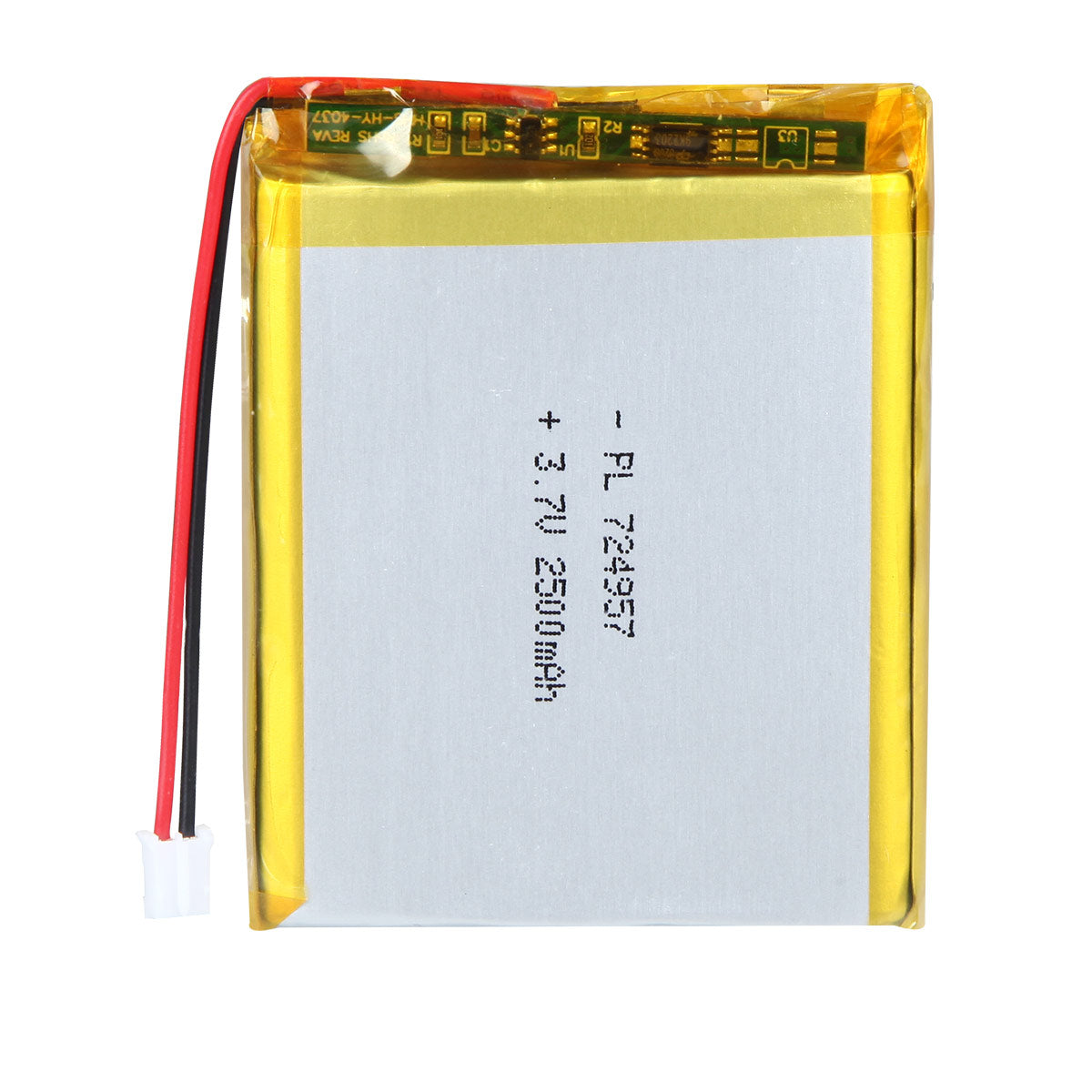 YDL 3.7V 2500mAh 724957 充電式ポリマー リチウムイオン電池 長さ 59mm
