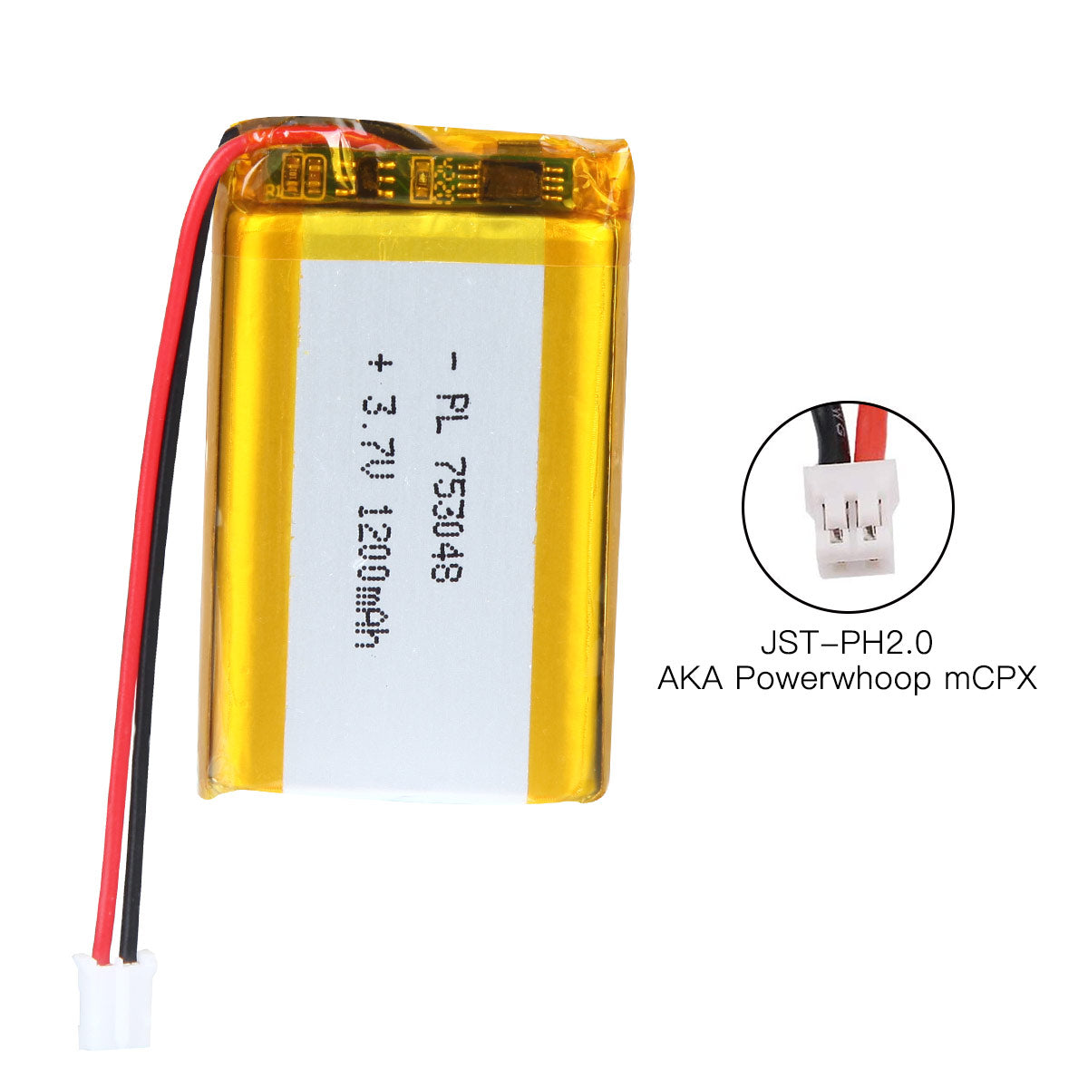 YDL 3.7V 1200mAh 753048 充電式リチウムポリマー電池