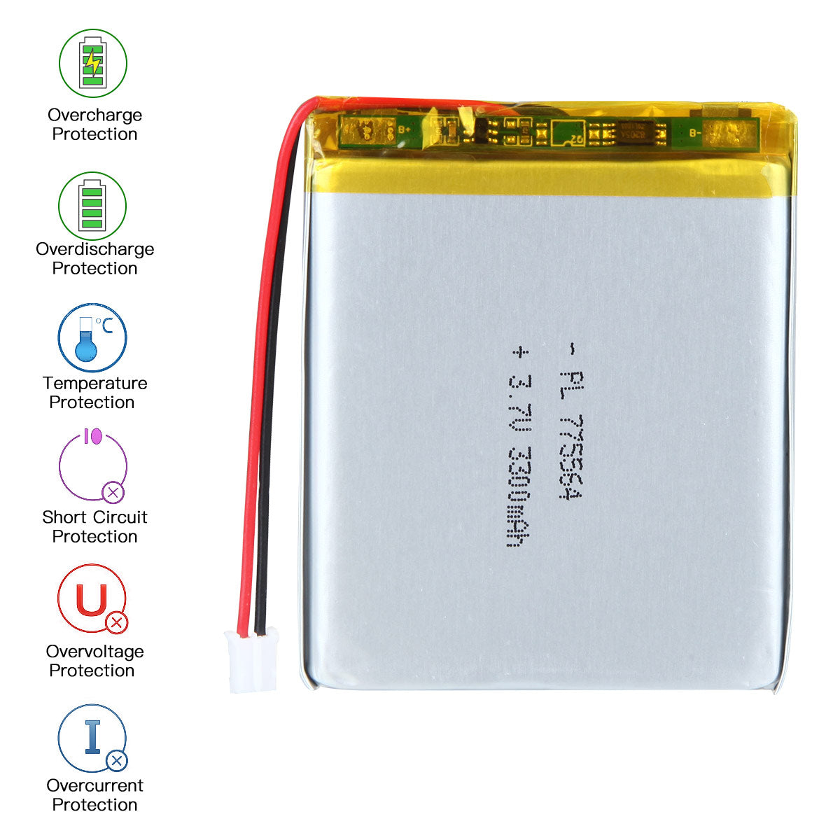 YDL 3.7V 3300mAh 775564 充電式リチウムポリマー電池