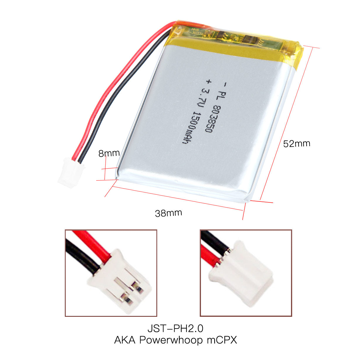 YDL 3.7V 1500mAh 803850 充電式リチウムポリマー電池