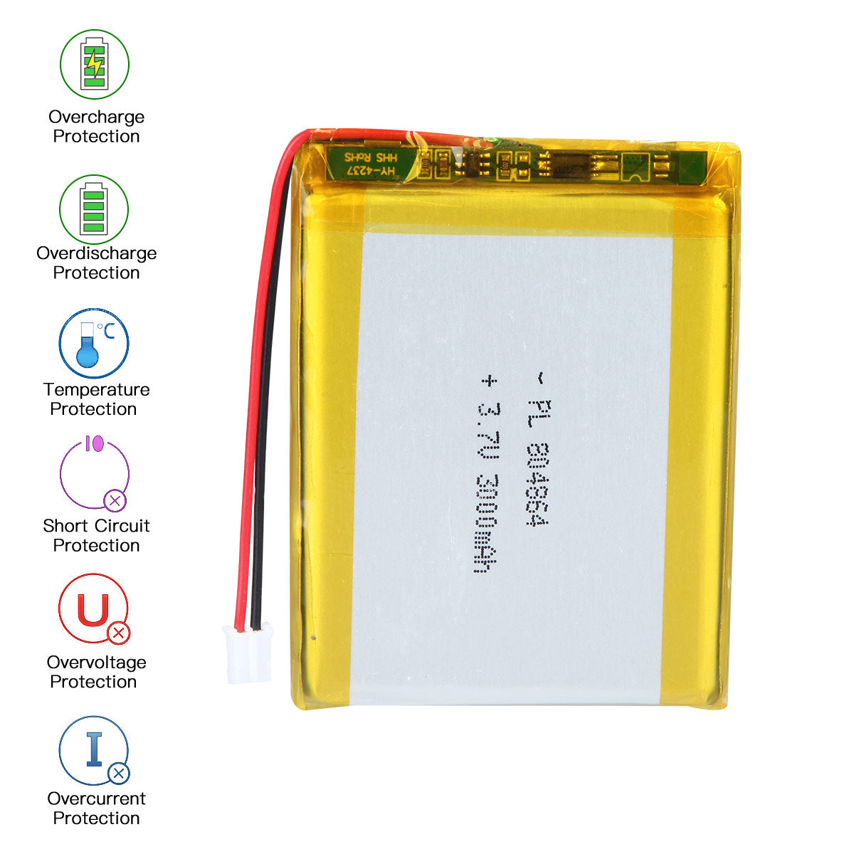 YDL 3.7V 3000mAh 804864 충전식 리튬 폴리머 배터리 리튬 폴리머 이온 배터리 팩 길이 66mm