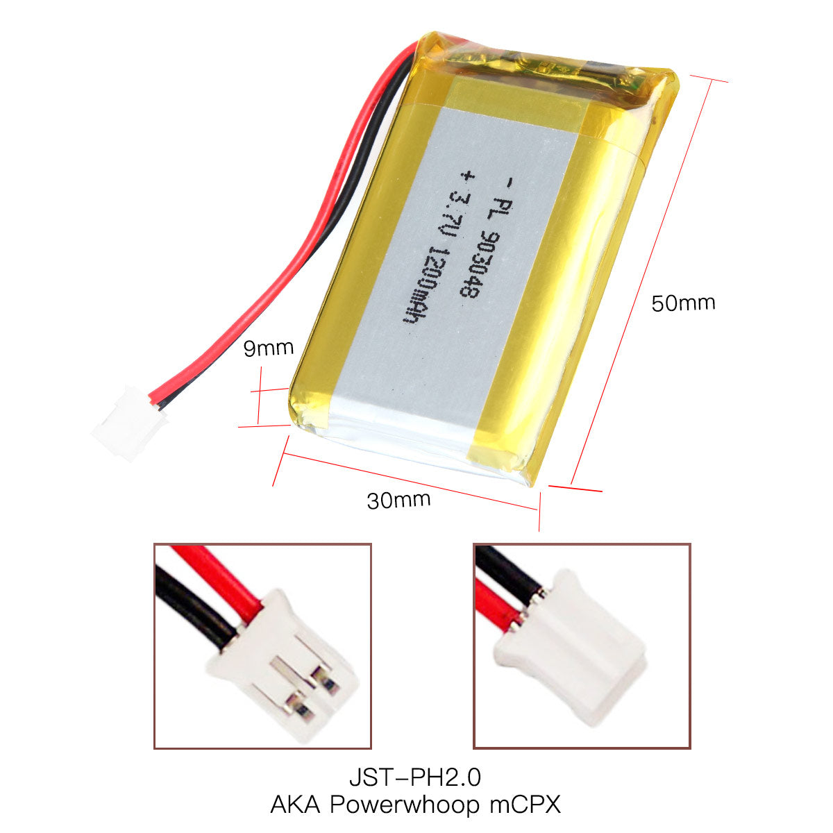 3.7V 1200mAh 903048 充電式リチウムポリマー電池