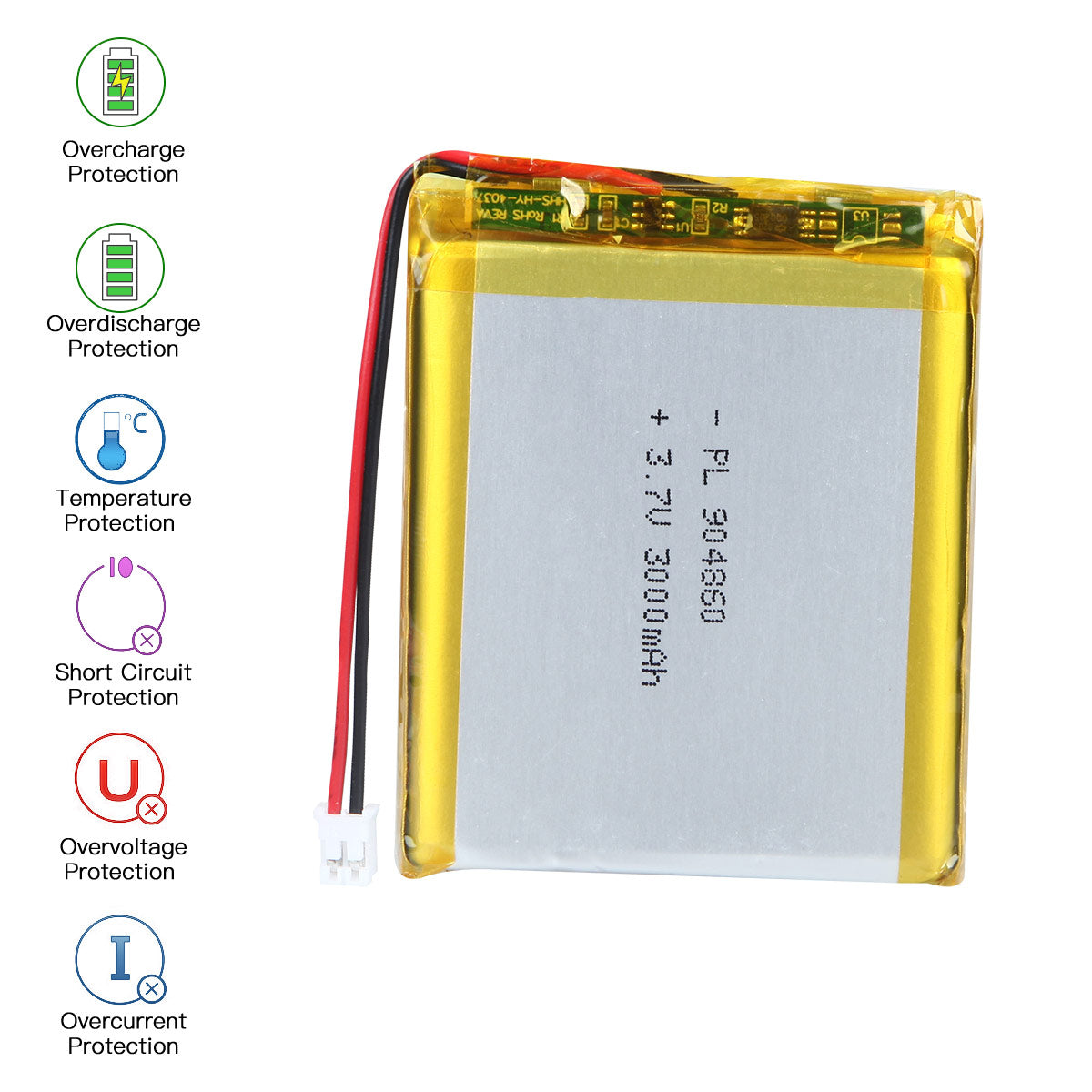 YDL 3.7V 3000mAh 904860 充電式リチウムポリマー電池