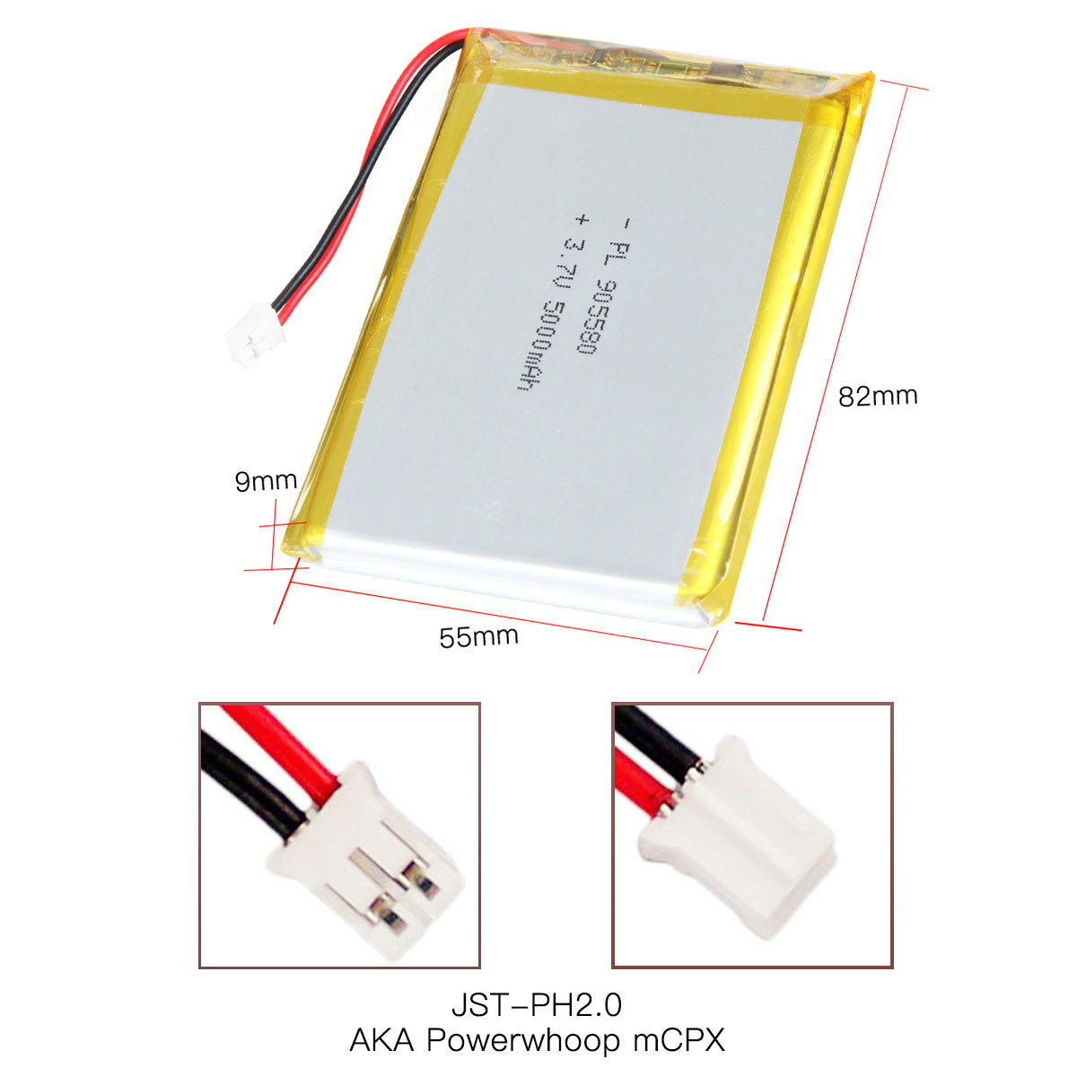 YDL 3.7V 5000mAh 905580 充電式リチウムポリマー電池