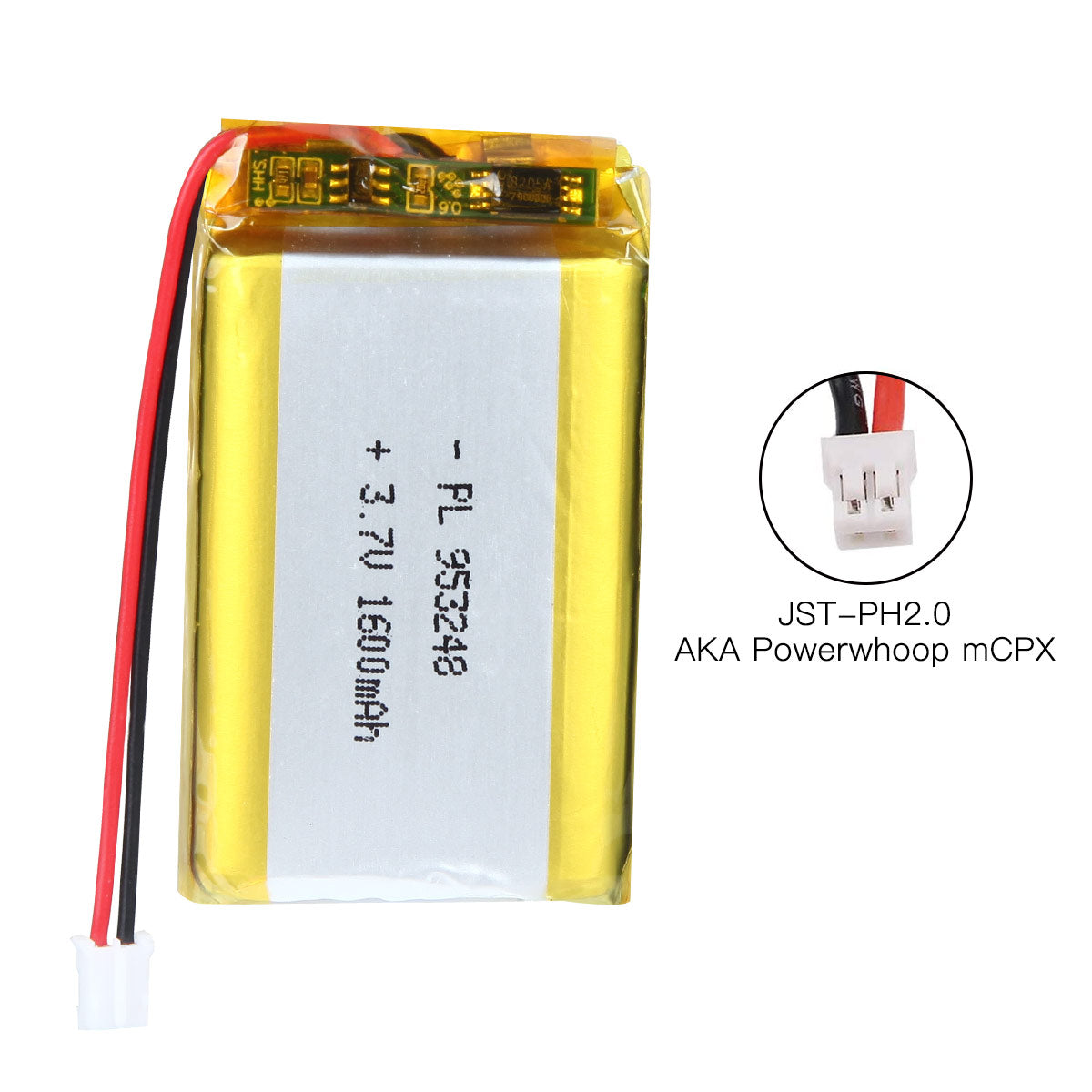 YDL 3.7V 1600mAh 953248 재충전용 리튬 중합체 건전지 길이 50mm