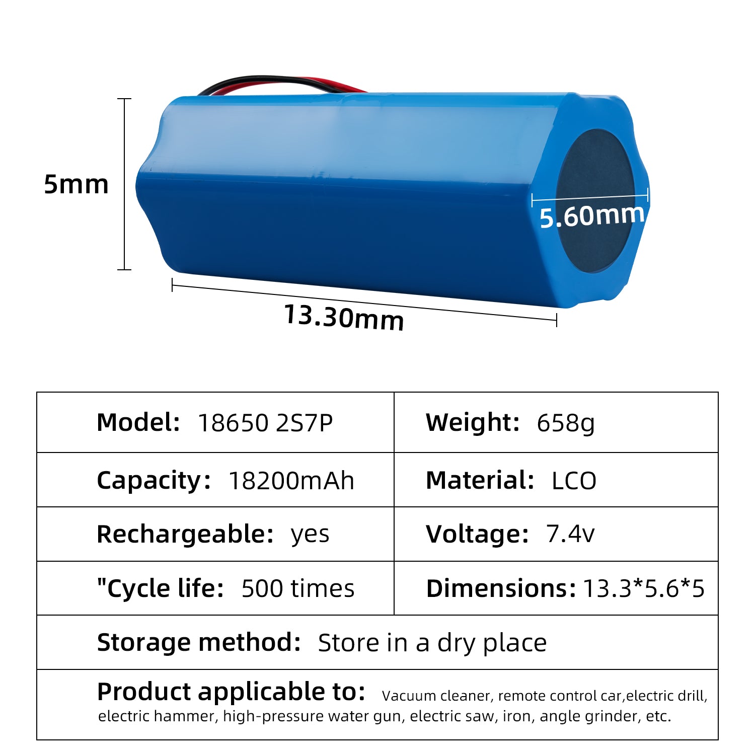 Batteries rechargeables Li-ion YDL 3.7V 2600mAh Batteries de remplacement pour l'électronique, les jouets, l'éclairage, l'équipement