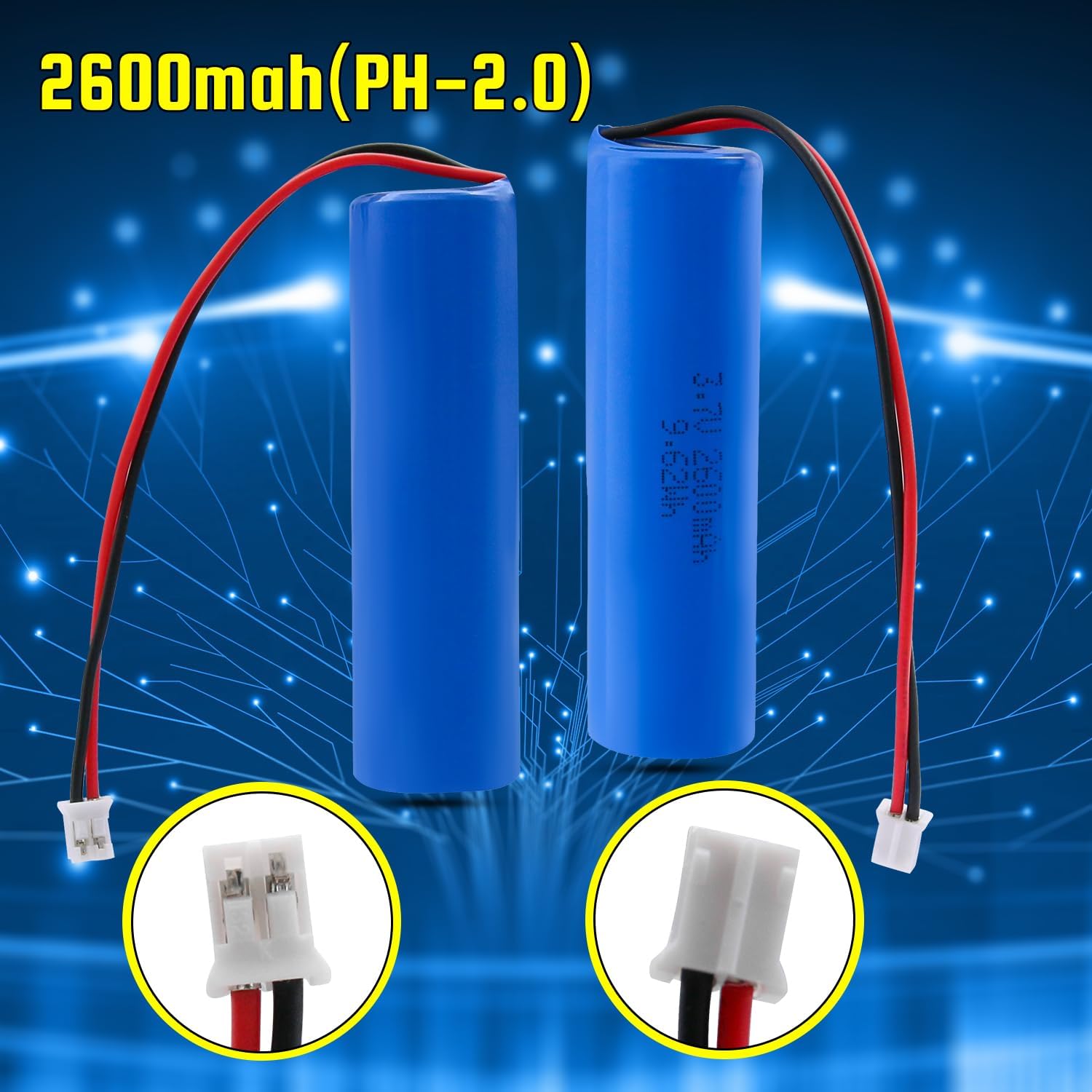 Batteries rechargeables Li-ion YDL 3.7V 2600mAh Batteries de remplacement pour l'électronique, les jouets, l'éclairage, l'équipement