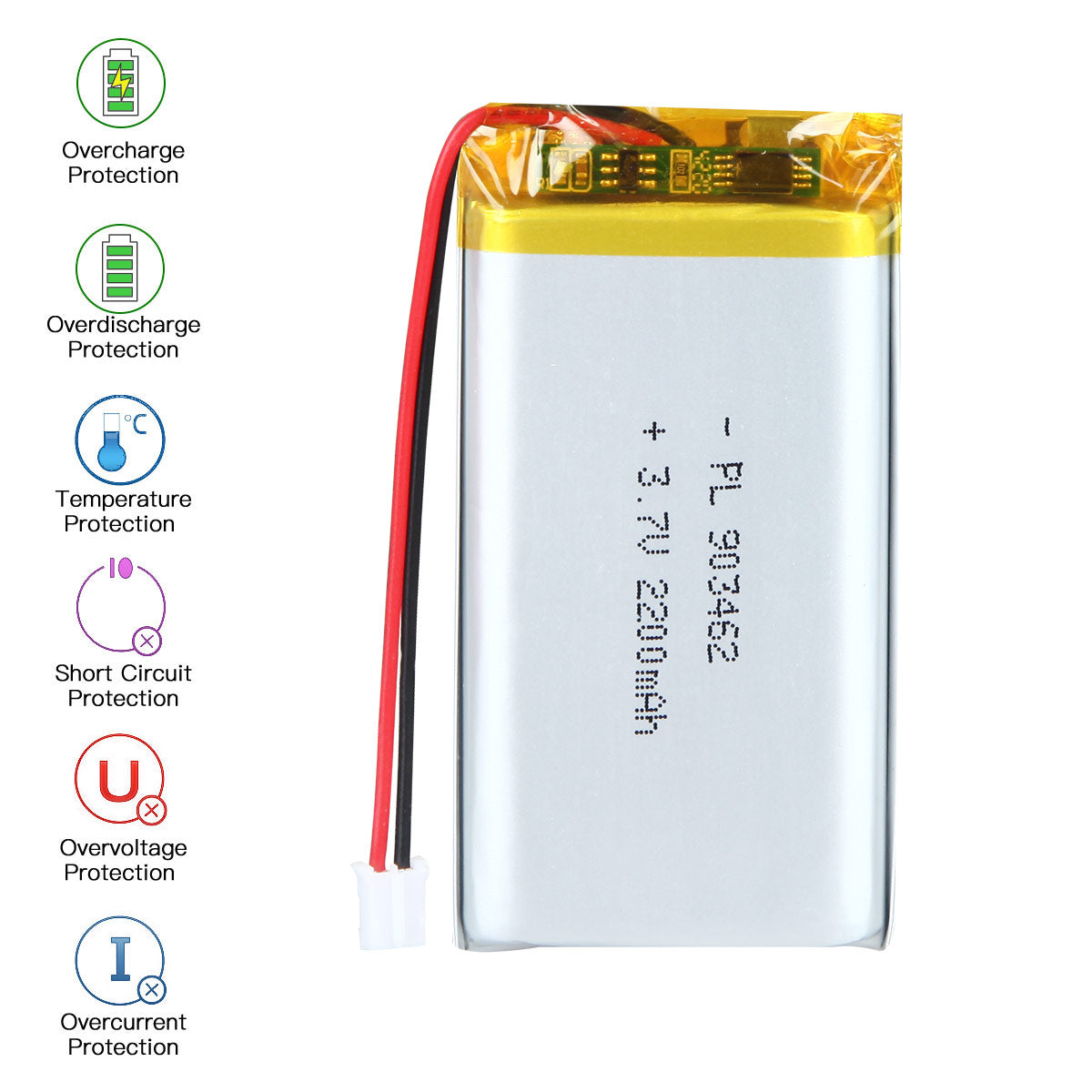 Pin Lithium Polymer có thể sạc lại YDL 3.7V 2200mAh 903462