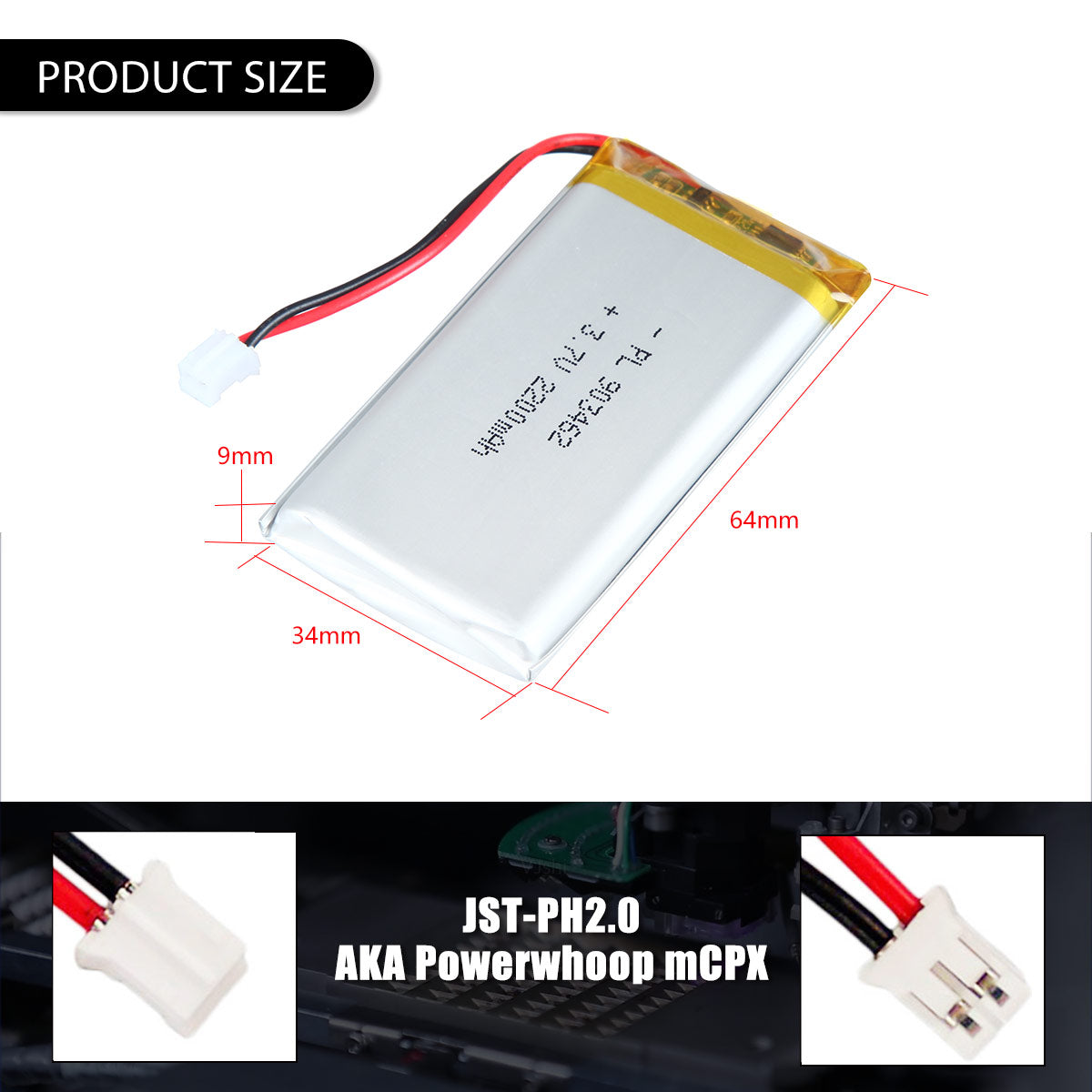 Pin Lithium Polymer có thể sạc lại YDL 3.7V 2200mAh 903462