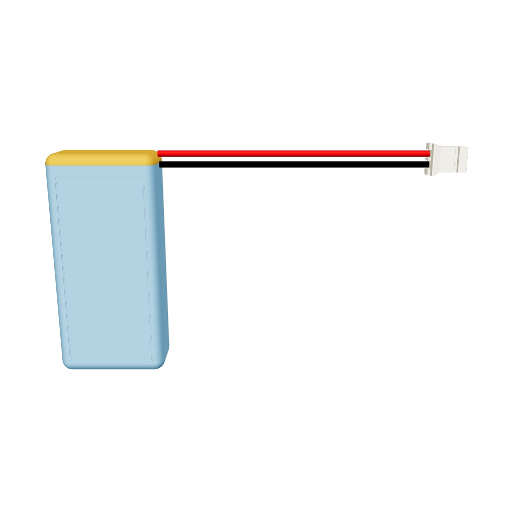 YDL 102040 800mAh 3.7V LiPo battery 3D model, 10x20x42mm