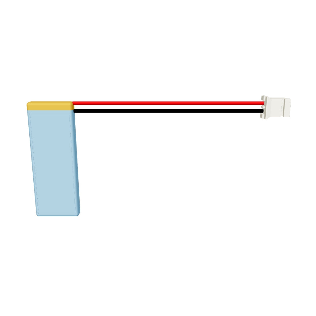 YDL 301230 90mAh 3.7V LiPo battery 3D model, 3x12x32mm