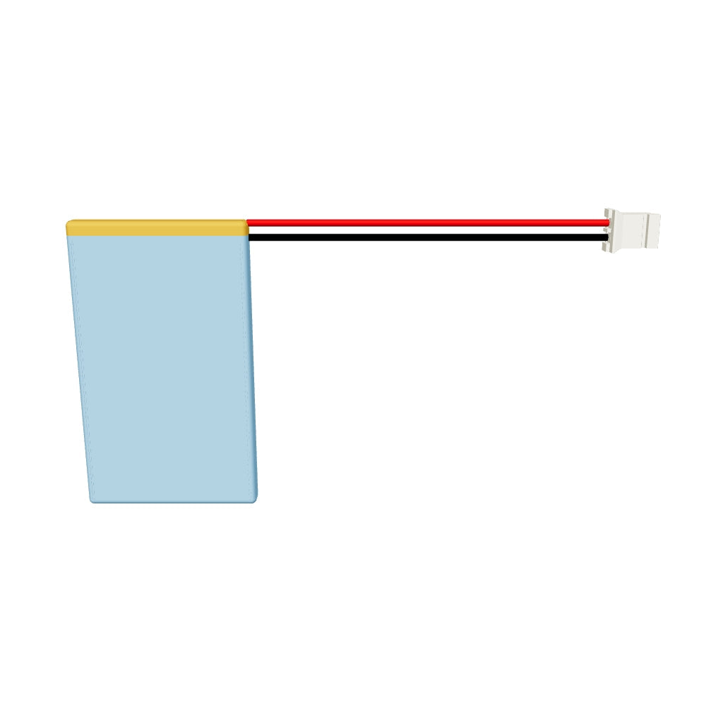 YDL 302540 300mAh 3.7V LiPo battery 3D model, 3x25x42mm