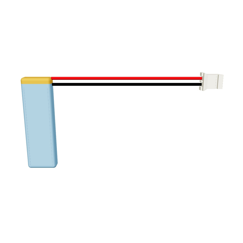 YDL 401030 90mAh 3.7V LiPo battery 3D model, 4x10x32mm