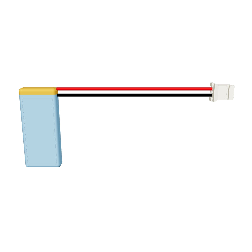 YDL 401225 90mAh 3.7V LiPo battery 3D model, 4x12x27mm