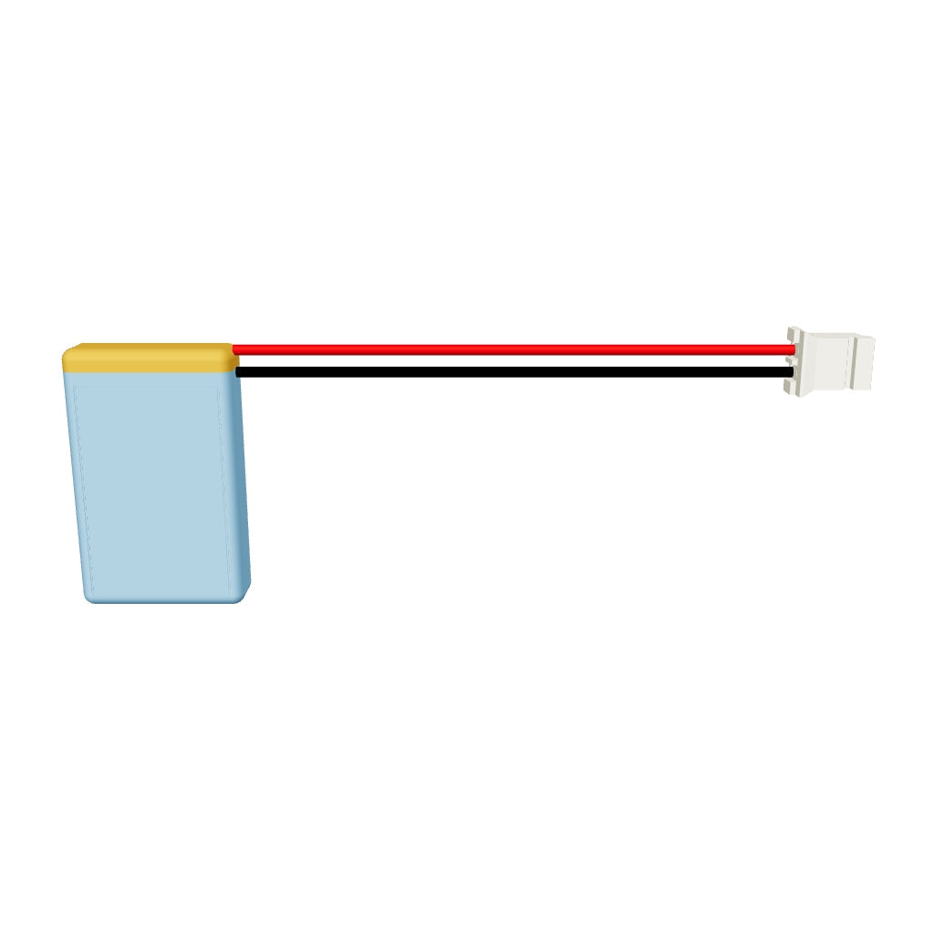 YDL 501522 140mAh 3.7V LiPo battery 3D model, 5x15x24mm