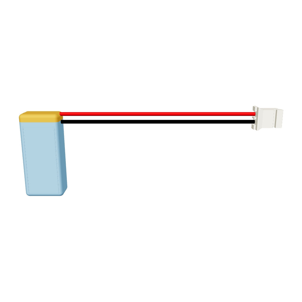 YDL 601020 100mAh 3.7V LiPo battery 3D model, 6x10x22mm