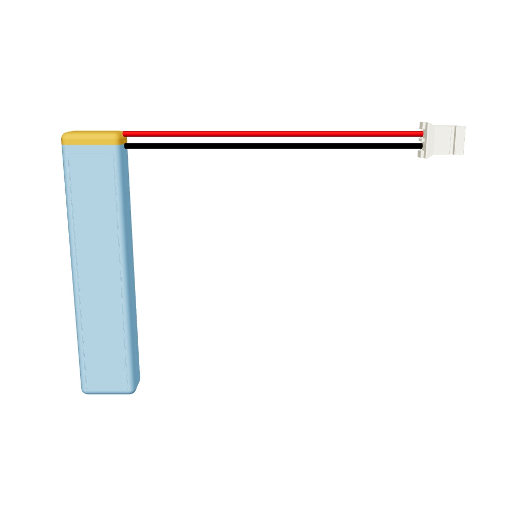 YDL 601045 250mAh 3.7V LiPo battery 3D model, 6x10x47mm