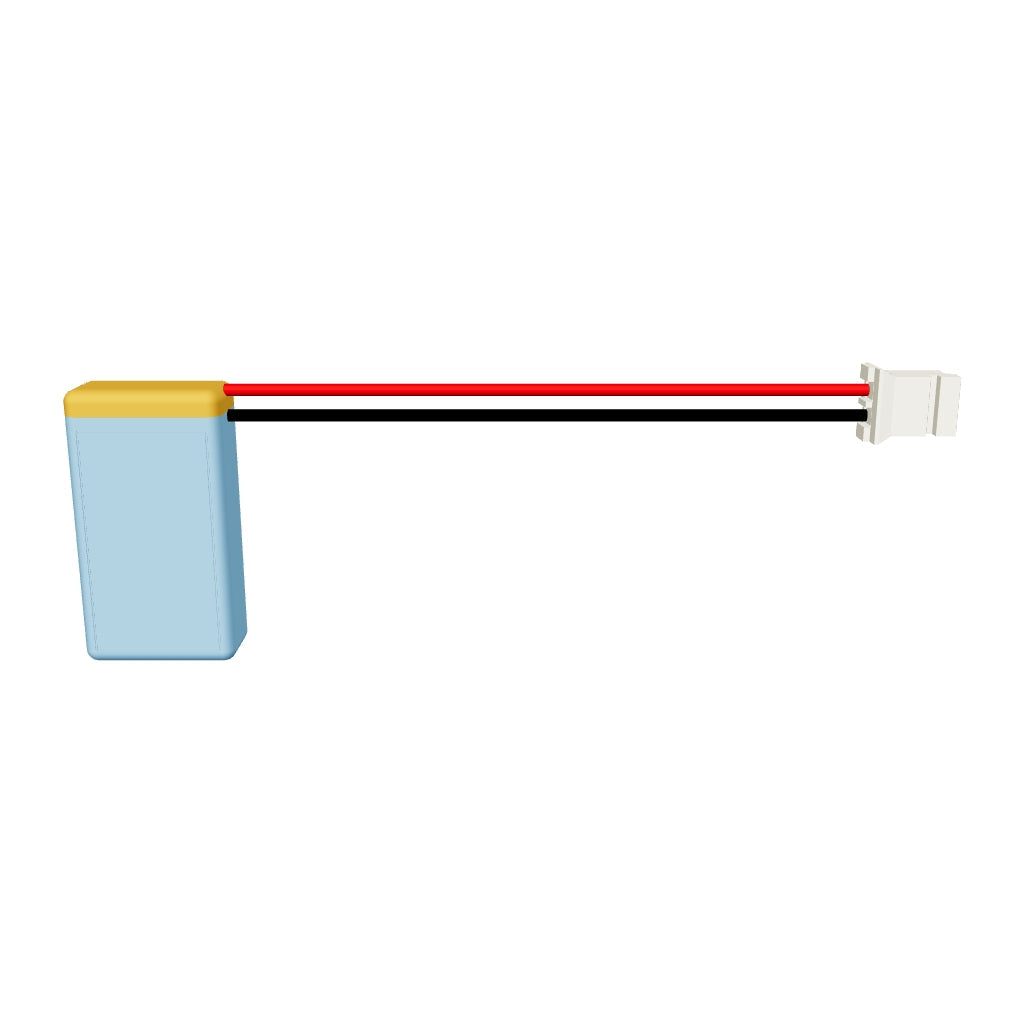 YDL 601220 110mAh 3.7V LiPo battery 3D model, 6x12x22mm