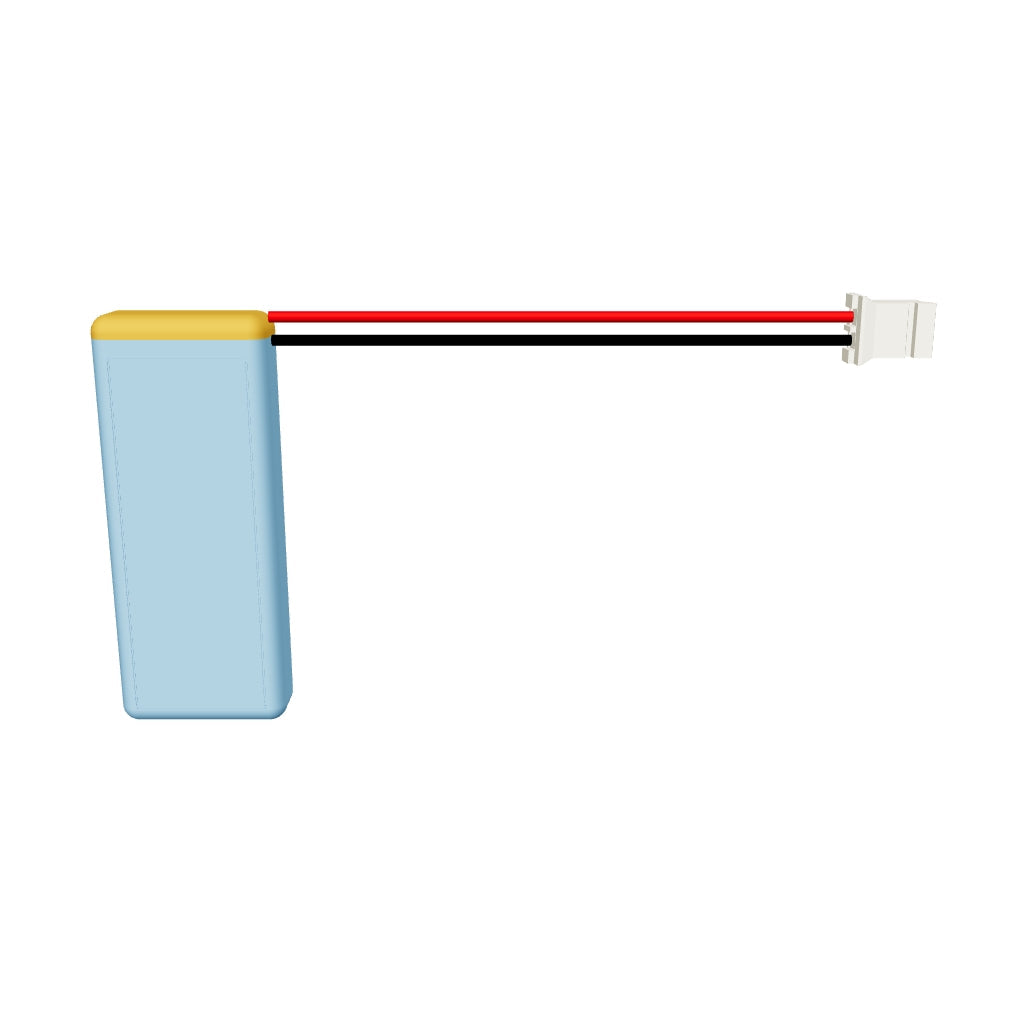 YDL 601535 280mAh 3.7V LiPo battery 3D model, 6x15x37mm