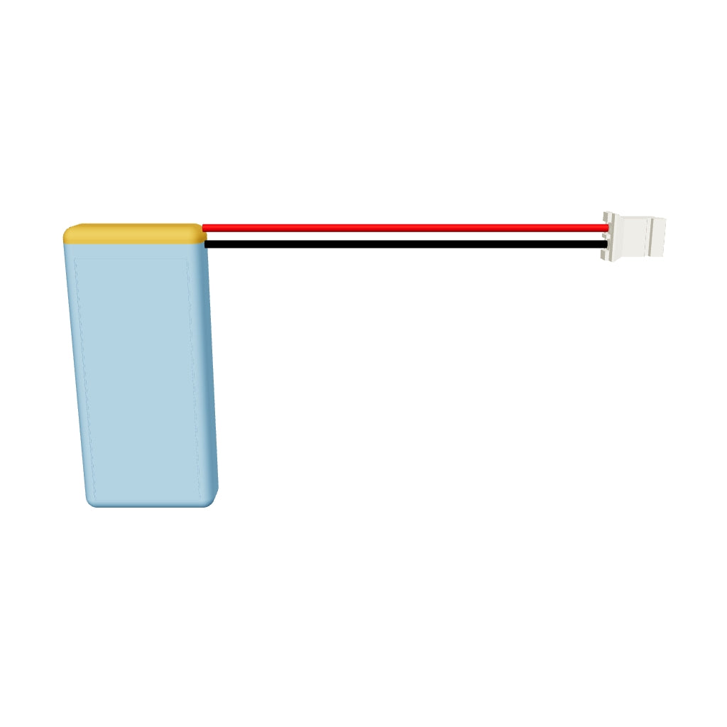 YDL 601735 350mAh 3.7V LiPo battery 3D model, 6x17x37mm