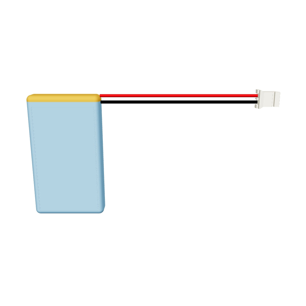 YDL 612338 500mAh 3D model, 6.1x23x40mm