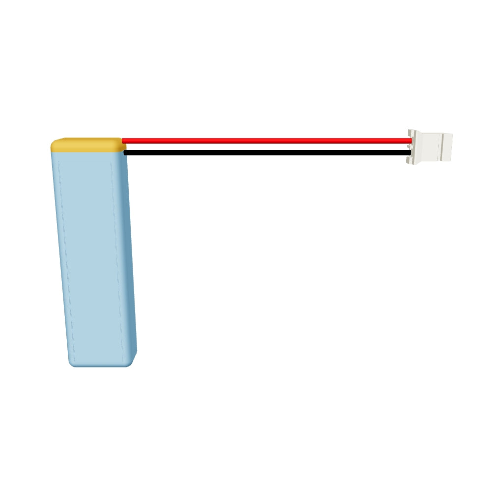 YDL 701240 300mAh 3.7V LiPo battery 3D model, 7x12x42mm