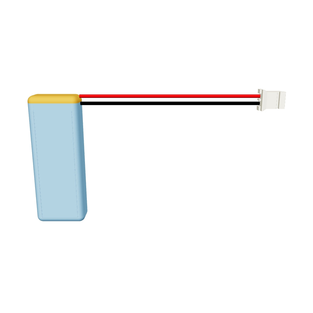 YDL 701435 320mAh 3.7V LiPo battery 3D model, 7x14x37mm