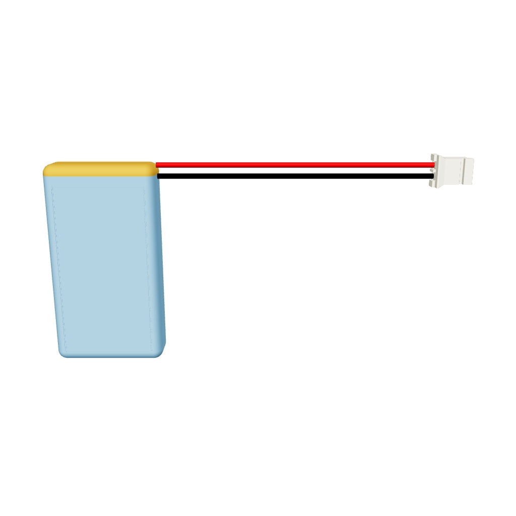 YDL 702035 450mAh 3.7V LiPo battery 3D model, 7x20x37mm