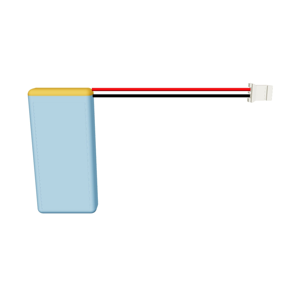 YDL 702040 500mAh 3.7V LiPo battery 3D model, 7x20x42mm