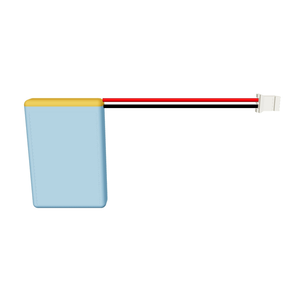 YDL 702535 600mAh 3.7V LiPo battery 3D model, 7x25x37mm
