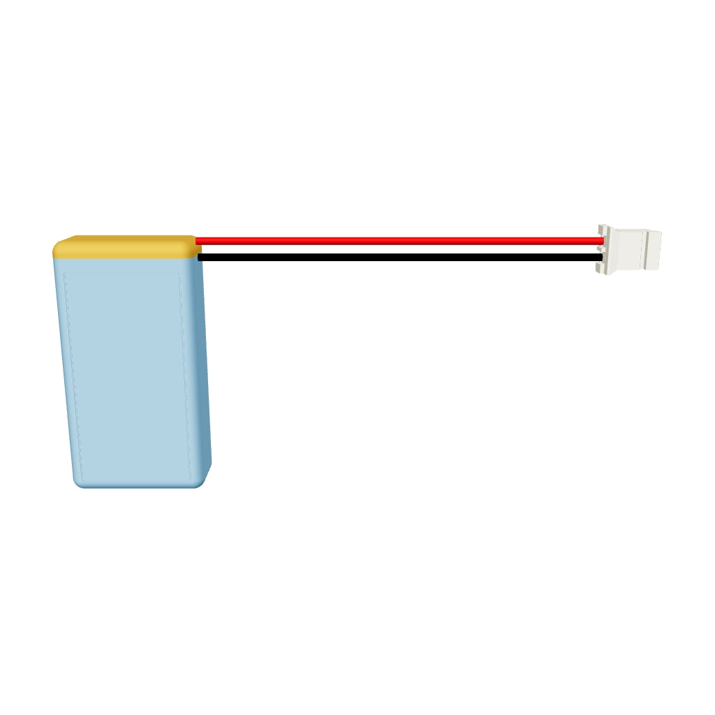 YDL 801730 400mAh 3.7V LiPo battery 3D model, 8x17x32mm